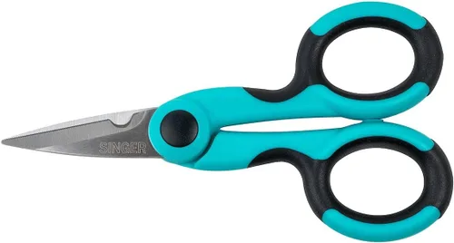 Vista 2 de SINGER 00558 Tijeras de alta resistencia ProSeries de 5-1/2 pulgadas con muesca eléctrica, color verde azulado