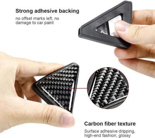 Vista 4 de BESULEN 2 protectores de borde de automóvil, protector de esquina de fibra de carbono, adhesivo autoadhesivo para puerta de automóvil anticolisión