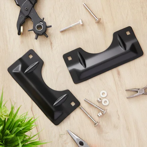 Vista 7 de Landhoow 2 piezas de 3 x 7 pulgadas, cubierta de placa de acero inoxidable para puerta de seguridad, contra entrada forzada, fácil de instalar