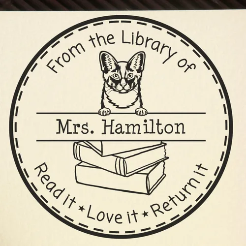 Vista 33 de Customized Return My Book Embosser with Don Sphynx Cat Design - Custom Please Return Book Embossed Stamp for Avid Readers and Book Lovers