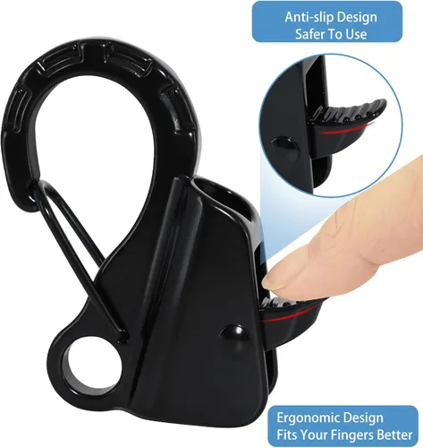 Vista 6 de Gancho de anclaje para barco, fácil de usar, sistema de anclaje sin nudos con liberación rápida, clips de gancho de anclaje de barco de acero