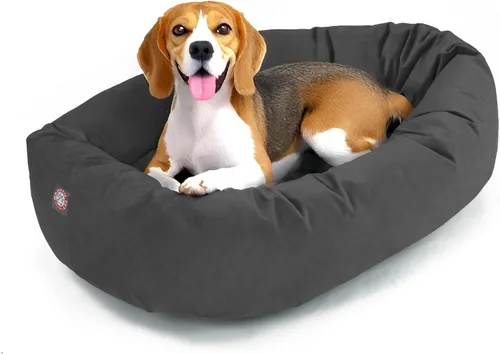 Vista 45 de Majestic Pet Cama para perros pequeños, de 24 pulgadas, mezcla de espuma viscoelástica triturada, de gamuza triturada, lavable, de 24 x 19 x 7