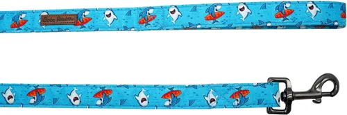 Vista 2 de Correa para perro, duradera y resistente con estampado de tiburón, correa resistente, cómoda correa acolchada para perros pequeños, medianos