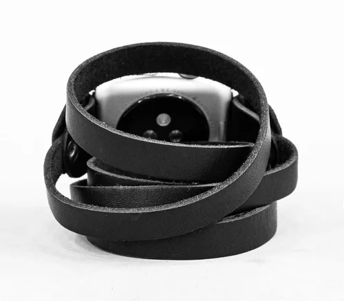 Vista 8 de boho Leather multi wrap band compatible with Apple watch 38mm 40mm 41mm 42mm 44mm 45mm 46mm 49mm, Handmade UA 1860