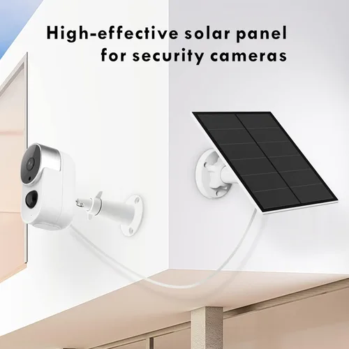 Vista 4 de Panel solar de 5 W para cámara de seguridad, panel solar USB para cámara de batería recargable DC 5 V para exteriores, paneles solares con puerto