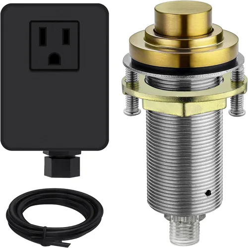 Vista 12 de Kit de interruptor de aire SinkTop (botón largo de latón completo) para eliminación de basura, bronce aceitado inalámbrico
