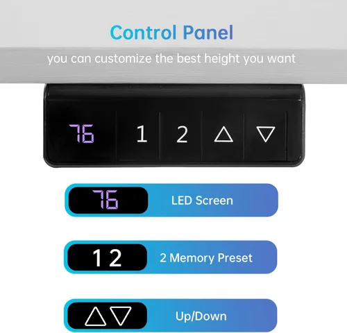 Vista 19 de Escritorio eléctrico de altura ajustable, mesa de estación de trabajo para computadora, escritorio de pie para oficina en casa