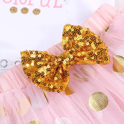 Vista 7 de Viworld Conjunto de ropa para bebé niña de primer cumpleaños con falda tutú con diadema