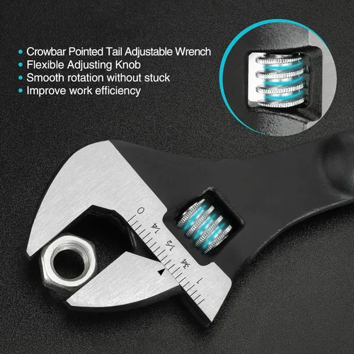 Vista 8 de DURATECH Llave ajustable de 10 pulgadas y llave de construcción ajustable de 8 pulgadas