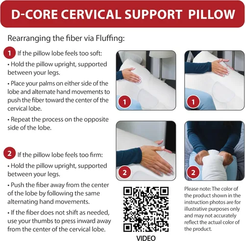 Vista 8 de Core Products D-Core - Almohada cervical para el cuello – Soporte ortopédico extra firme para molestias de cuello, personas que duermen de espalda