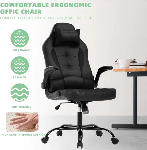 Vista 5 de Silla de juegos barata para PC, silla ergonómica de oficina, silla de computadora, silla reclinable, sillas de videojuegos para niños, silla