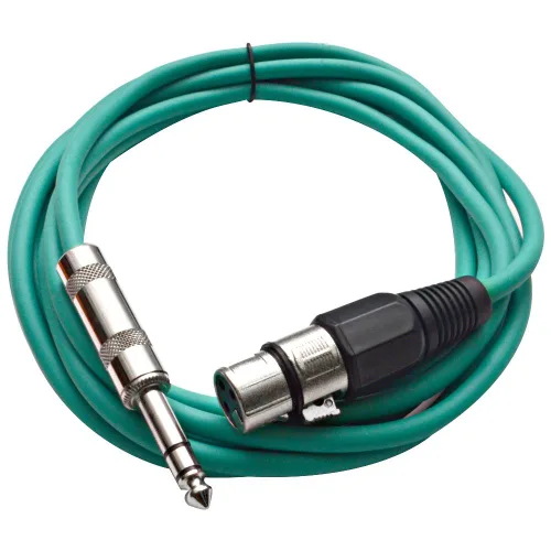 Vista 21 de Seismic Audio - SATRXL-F2 - Cable de conexión XLR verde de 2 pies hembra a 1/4" TRS