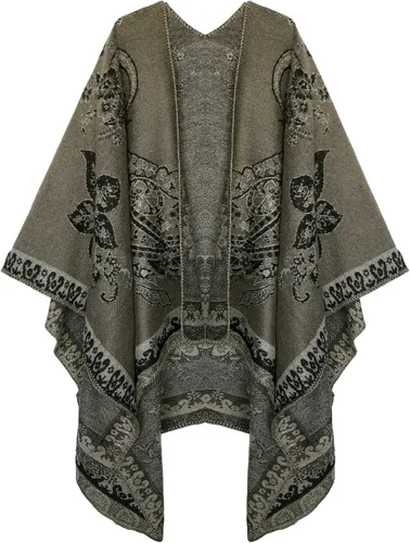 Vista 85 de Urban CoCo Poncho de colores para mujer, chal con frente abierto, color en bloques