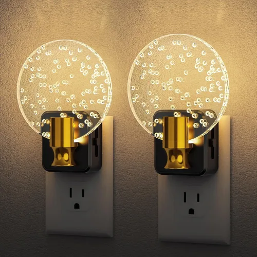 Vista 8 de DORESshop Luces nocturnas LED enchufables a la pared, luz nocturna regulable de 0-100 lúmenes, luz nocturna decorativa de burbujas con sensor