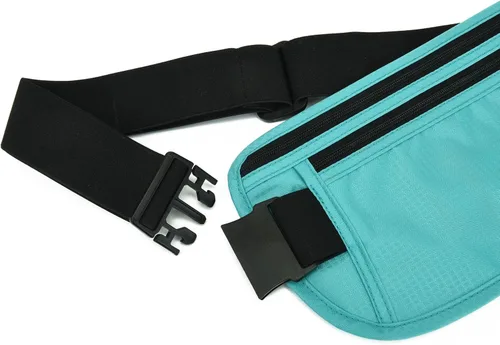 Vista 58 de DAITET Cinturón de dinero, soporte para pasaporte, cartera de viaje oculta segura con bloqueo RFID, riñonera encubierta (negro), Negro, Rfid