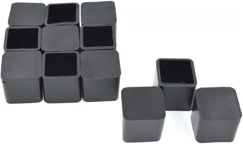 Vista 8 de 1 pulgada x 1 pulgada pies cuadrados de goma para muebles, mesa, silla, patas de pies, protectores de suelo para patas de silla, protector de piso
