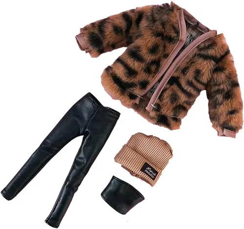 Vista 8 de Ropa de muñeca, 5 trajes de invierno vestidos pantalones bolsa sombrero para muñecas 11.5 pulgadas accesorios estilo aleatorio