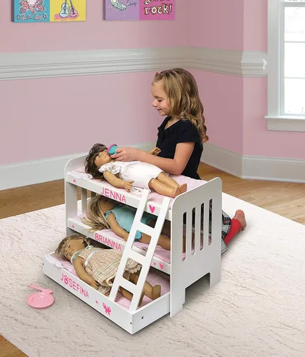Vista 7 de Badger Basket Literas con cama corrediza muñecas con escalera (se ajusta American Girl Dolls). Fits dolls up to 22"; bunk bed with trundle
