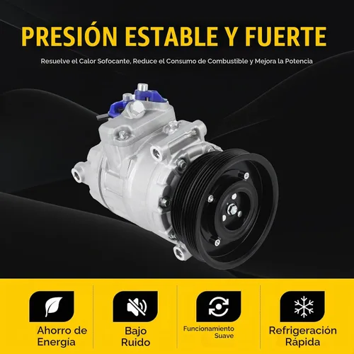 Vista 2 de KUSATEC CO 4574JC - Compresor de aire acondicionado para Audi TT RS Quattro 2012-2013; Volkswagen Beetle 2006-2017, Cabrio 2010, Golf 2010-2014