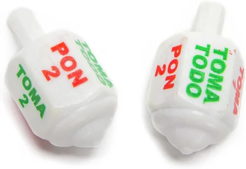 Vista 6 de Classic Mexican Pirinola Toma Todo - Pieza de plástico sólido 5 colores Pack/Pirinola de Plastico Solida (paquete de 5)