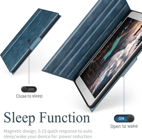 Vista 7 de Antbox Funda para iPad de 9ª generación (2021) iPad de 8ª/7ª generación con soporte para lápiz Función de reposo/encendido automático de cuero PU