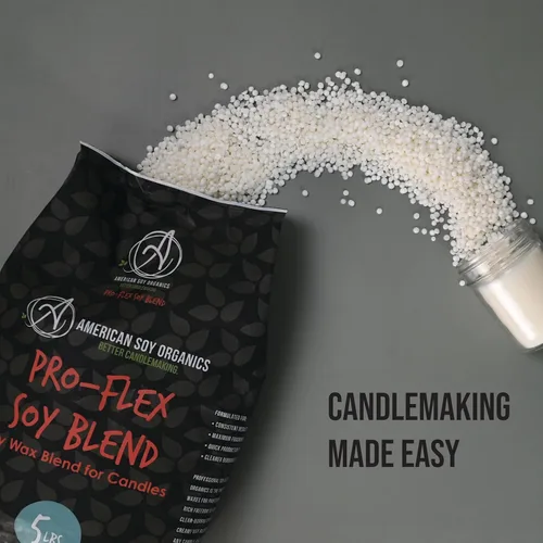 Vista 3 de American Soy Organics Pro-Flex Mezcla de Soja - Perlas de Cera de Soja para Hacer Velas - Suministros para Hacer Velas - Mezcla de Cera de Vela Sin
