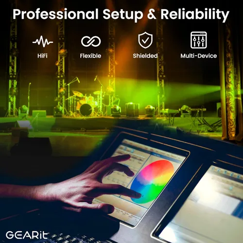 Vista 4 de GearIT DMX - Cable de iluminación de escenario, 100 pies, paquete de 2 unidades (compatible con XLR) blindado equilibrado de 3 pines para DJ, luz