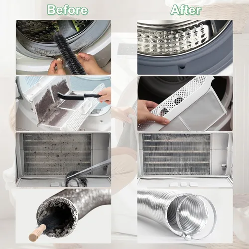 Vista 12 de Kit de limpiador de ventilación de secadora de 5 piezas compatible