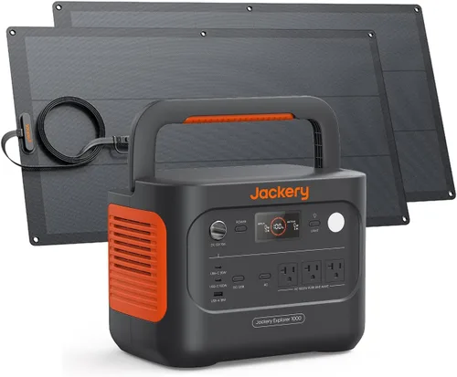 Vista 16 de Jackery Generador Solar 1000 v2 con Panel Solar de 200W, Estación de Energía Portátil de 1070Wh LiFePO4, Salida de 1500W CA/100W USB-C, Carga Rápida