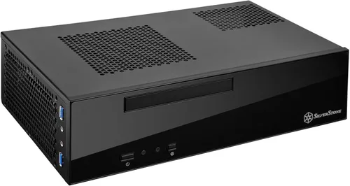 Vista 5 de SilverStone Technology Milo Series - Carcasa para centro de medios Micro-ATX de aluminio/acero, color negro (ML03B)