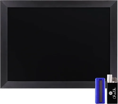 Vista 12 de HBCY Creations Pizarra de tiza de pared con marco de madera maciza blanqueada de 11" x 17", superficie magnética, decoración para el hogar, menús