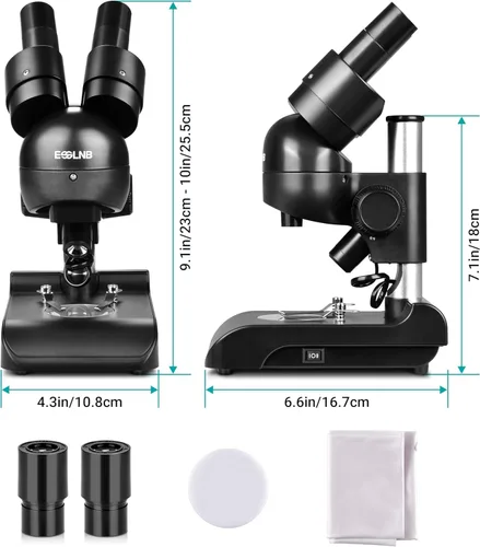 Vista 7 de ESSLNB Microscopio estéreo binocular montado, microscopios, microscopio biológico portátil con oculares WF10x, objetivos 3X, aumento 30X