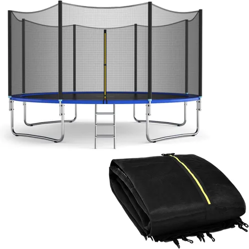 Vista 10 de Giantex Red de Seguridad para Trampolín, 8 10 12 14 15 16 Pies Red de Repuesto Resistente a la Intemperie para Marco Redondo, con Cremalleras