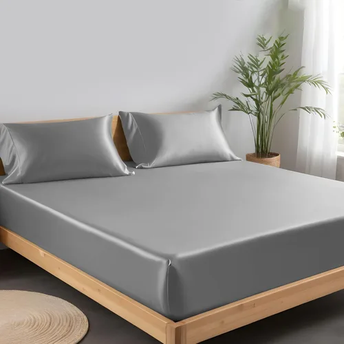 Vista 119 de Linenwalas - Sábana bajera de bambú, con bolsillo profundo, elástico y seguro, ropa de cama suave y refrescante perfecta para el cuidado de la piel