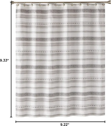 Vista 5 de SKL Home by Saturday Knight Ltd. - Cortina de ducha a rayas, color negro, 70 x 72 pulgadas