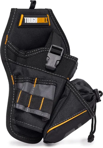 Vista 6 de ToughBuilt – Funda para taladro, funda para herramientas de servicio pesado, correa de seguridad ajustable, bolsillos para brocas y construcción