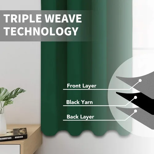 Vista 652 de Easy-Going - Cortinas opacas para dormitorio, aislamiento térmico sólido con ojales, cortinas de ventana para reducción de ruido, cortinas