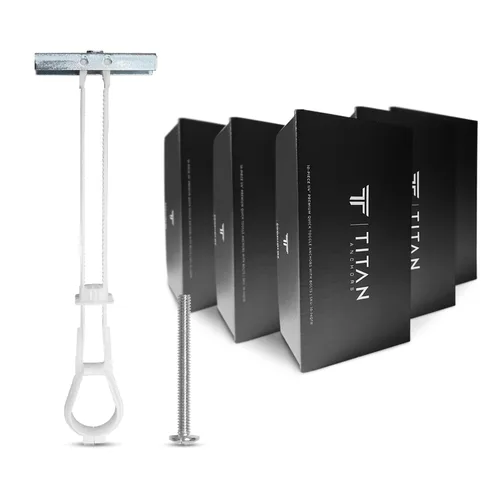 TITAN ANCHORS® Anclajes de palanca rápida de 1/4"-20 con pernos | para paneles de yeso, pernos de metal y bloque de hormigón | Paquete de 50