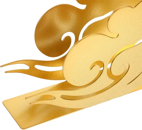 Vista 7 de SOLUSTRE Gold Metal Napkin Holder for Dining Table, Standing Paper Tissue Dispenser with Rustic Farmhouse Design, Kitchen Napkin Storage Organizer