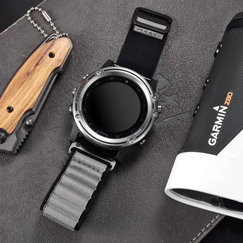 Vista 3 de Compatible con Garmin, correa deportiva de nailon tejido resistente con gancho en G para fēnix/Forerunner/Vivoactive/Approach/MARQ/quatix/D2 Series