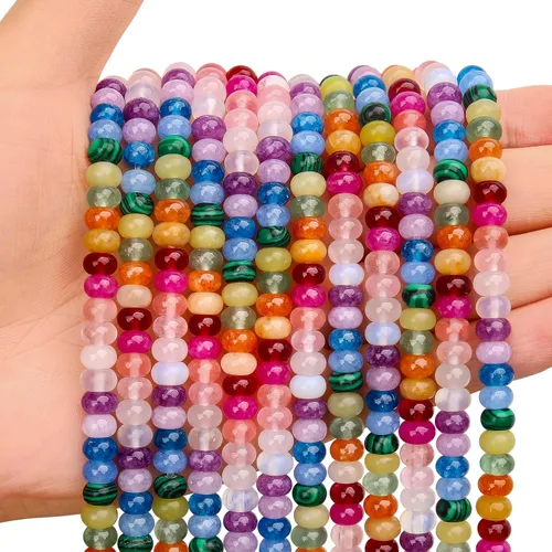 Vista 48 de BONNY BOXX 1 hebra (150 piezas) Cuentas naturales de turquesa africana de 2 * 4 mm, cuentas de disco de ábaco de piedra natural, cuentas sueltas