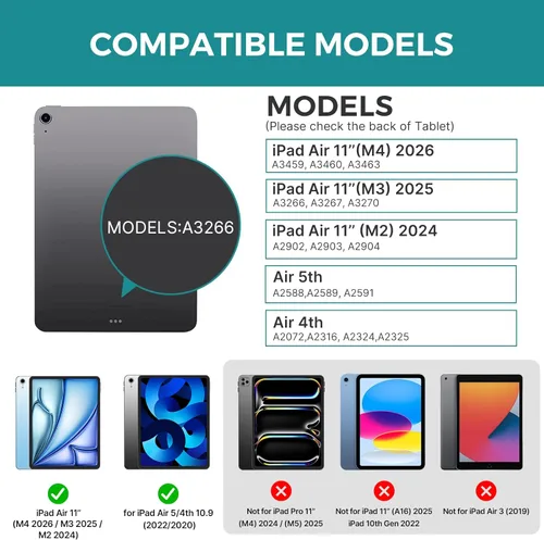 Vista 2 de typecase Funda con teclado táctil con trackpad para iPad Air de 11 pulgadas (M3 2025 / M2 2024) 2024: rotación de 360° - retroiluminación de 11