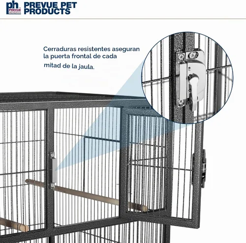 Vista 4 de Prevue Pet Products Deluxe Divided Breeder Cage - Black