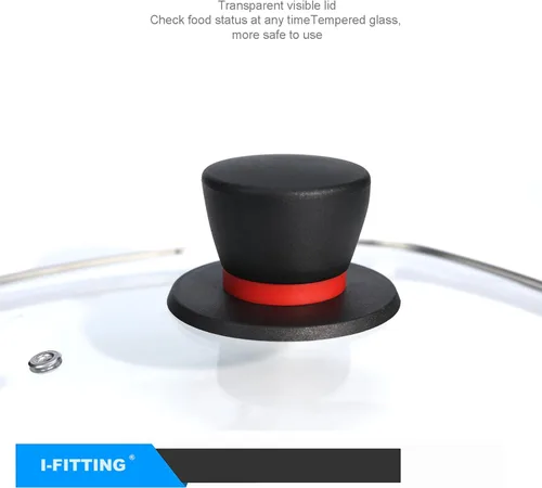 Vista 7 de Tapa cuadrada de vidrio templado, tapa cuadrada ventilada de vidrio templado transparente, utensilios de cocina de repuesto, cubierta de sartén, 1