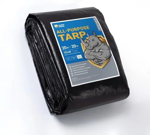 Vista 47 de GUARD SHIELD - Lonas impermeables, de polietileno, cuadradas, gruesas, resistentes a los rayos ultravioleta, con ojales, para exteriores, 12 x 24