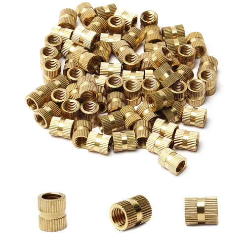 Vista 42 de Tuercas moleteadas de rosca hembra M2x3mm OD Tuercas de inserción roscadas de latón Tuercas de incrustación hidráulicas soldadas juntas Kit surtido
