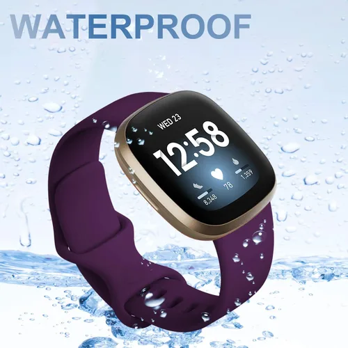 Vista 7 de Getino Compatible con correas Fitbit Sense, Fitbit Versa 3, bandas para mujeres y hombres, accesorios de silicona deportiva de repuesto suave e