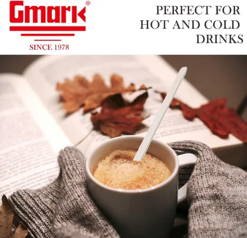 Vista 8 de Gmark Palitos de café de 7.5 pulgadas, 1000 unidades de extremo redondo, agitadores de café ecológicos de madera para bebidas calientes, madera