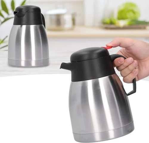 Vista 2 de Jarra térmica de acero inoxidable 304, gran capacidad para mantener líquidos calientes, hogar, restaurante, hotel, suministro (1.5L)