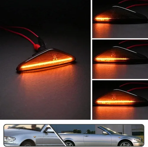 Vista 2 de 2 piezas de luces de señalización laterales LED intermitentes dinámicas ámbar para BMW Serie 3 E46 Coupé Convertible LCI 323Ci 325Ci 328Ci 330Ci